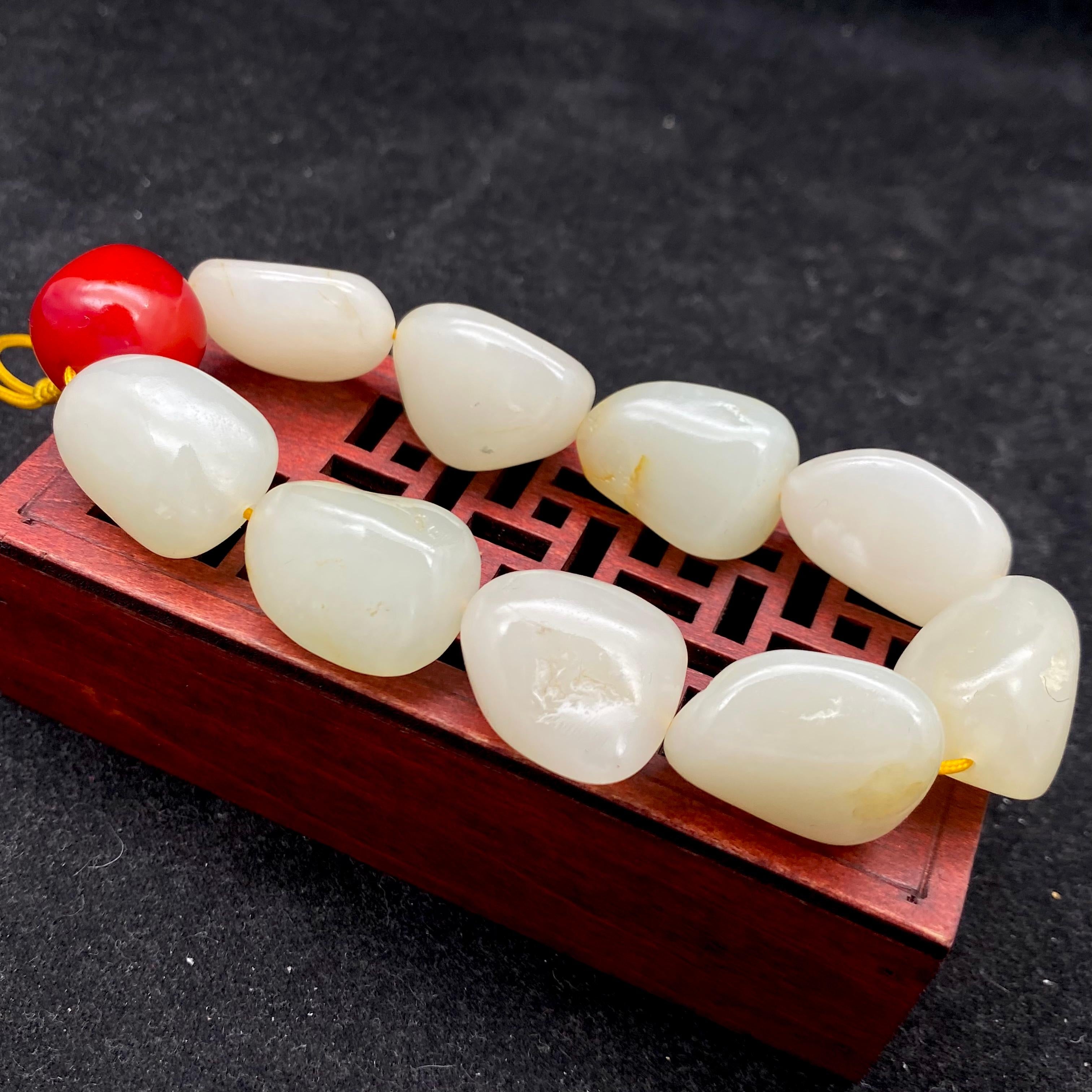 和田玉白玉【精品手串】（76.7g）
