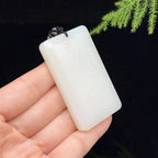 和田玉羊脂白玉无事牌（58.3g）