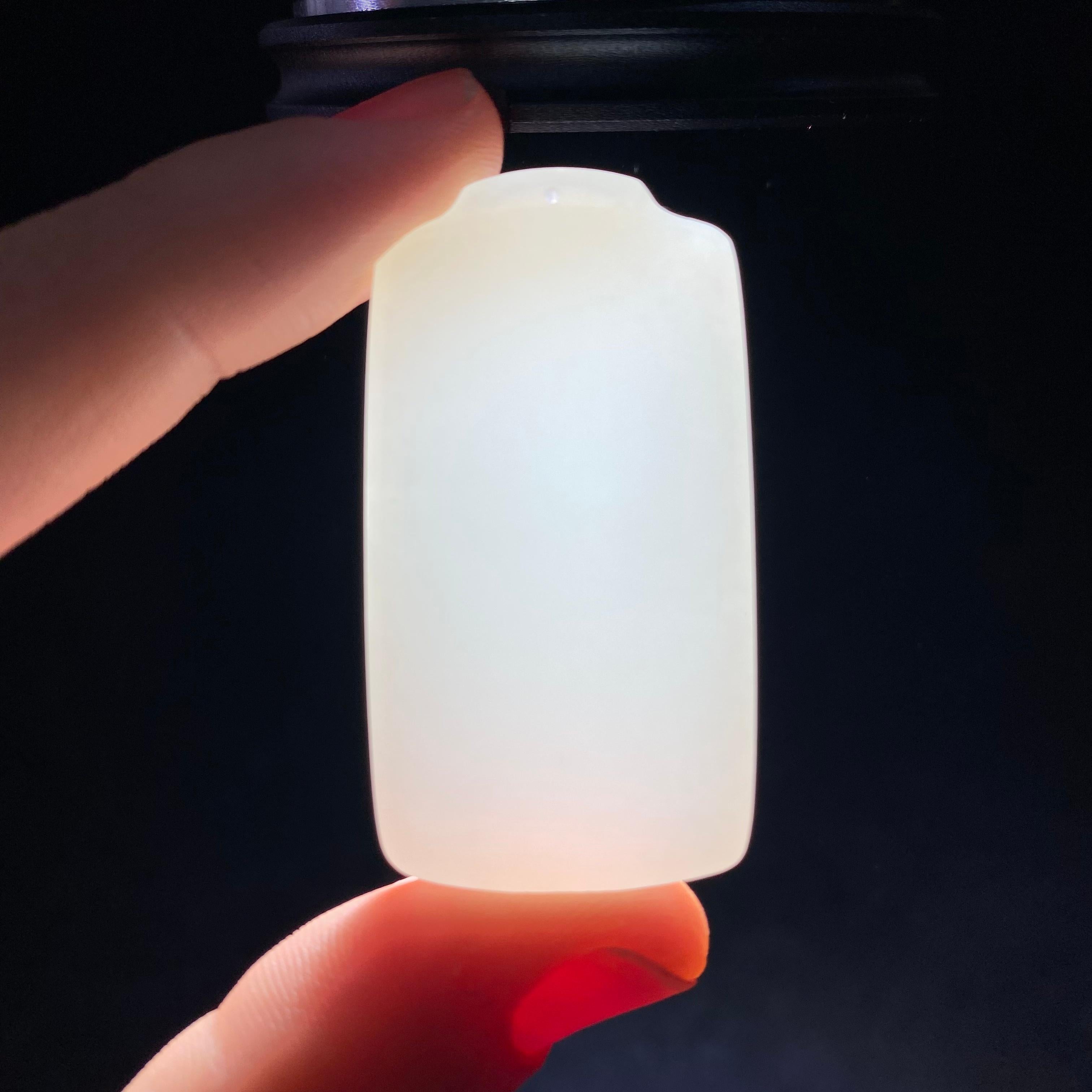 和田玉糖白无事牌（16.9g）