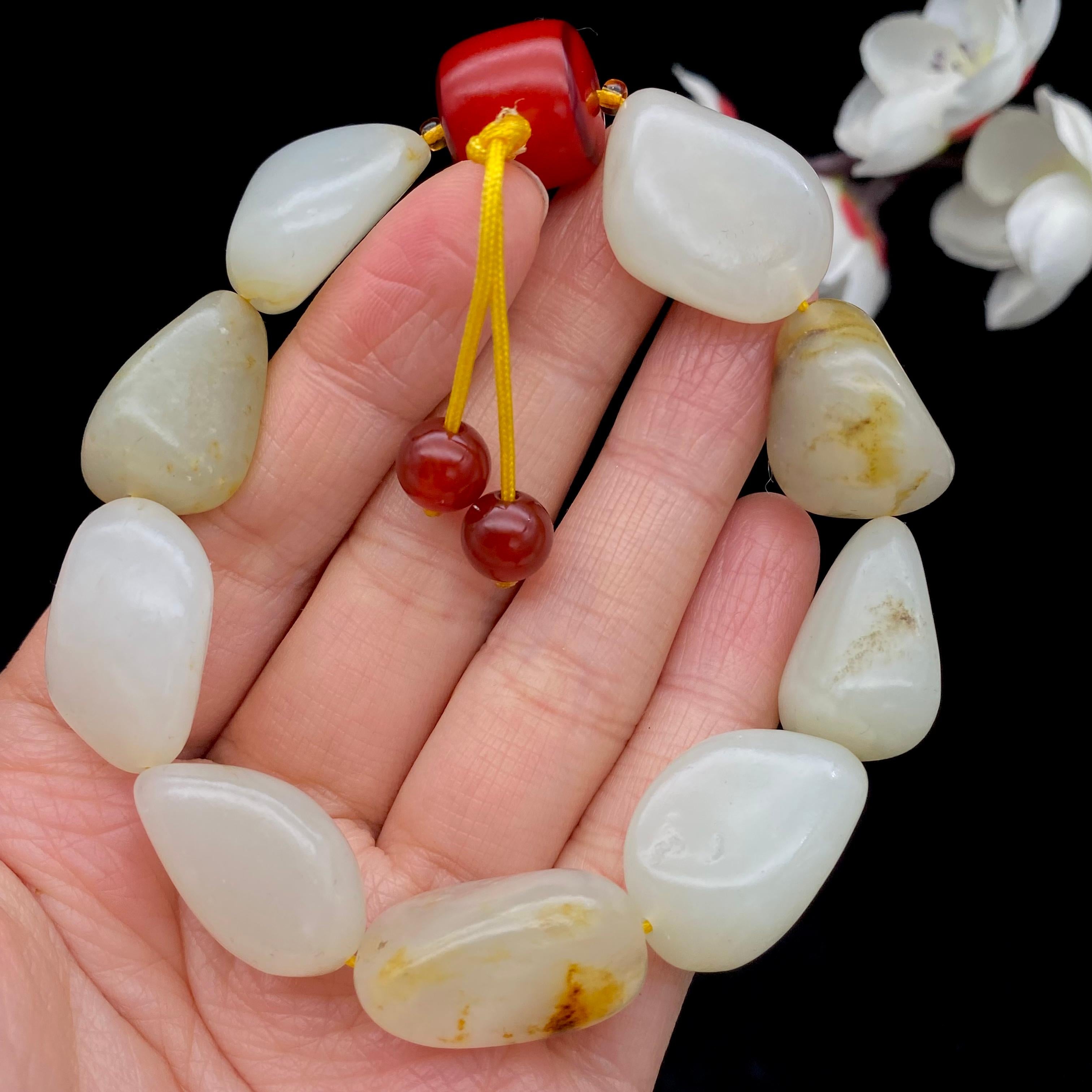 和田玉洒金皮籽料【精品手串】（63.2g）