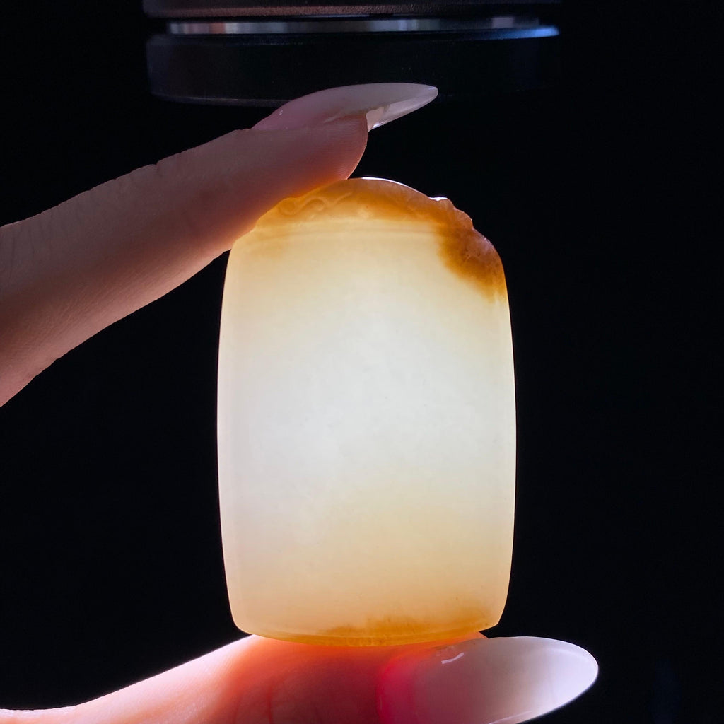 和田玉白玉糖白无事牌（42.3g）
