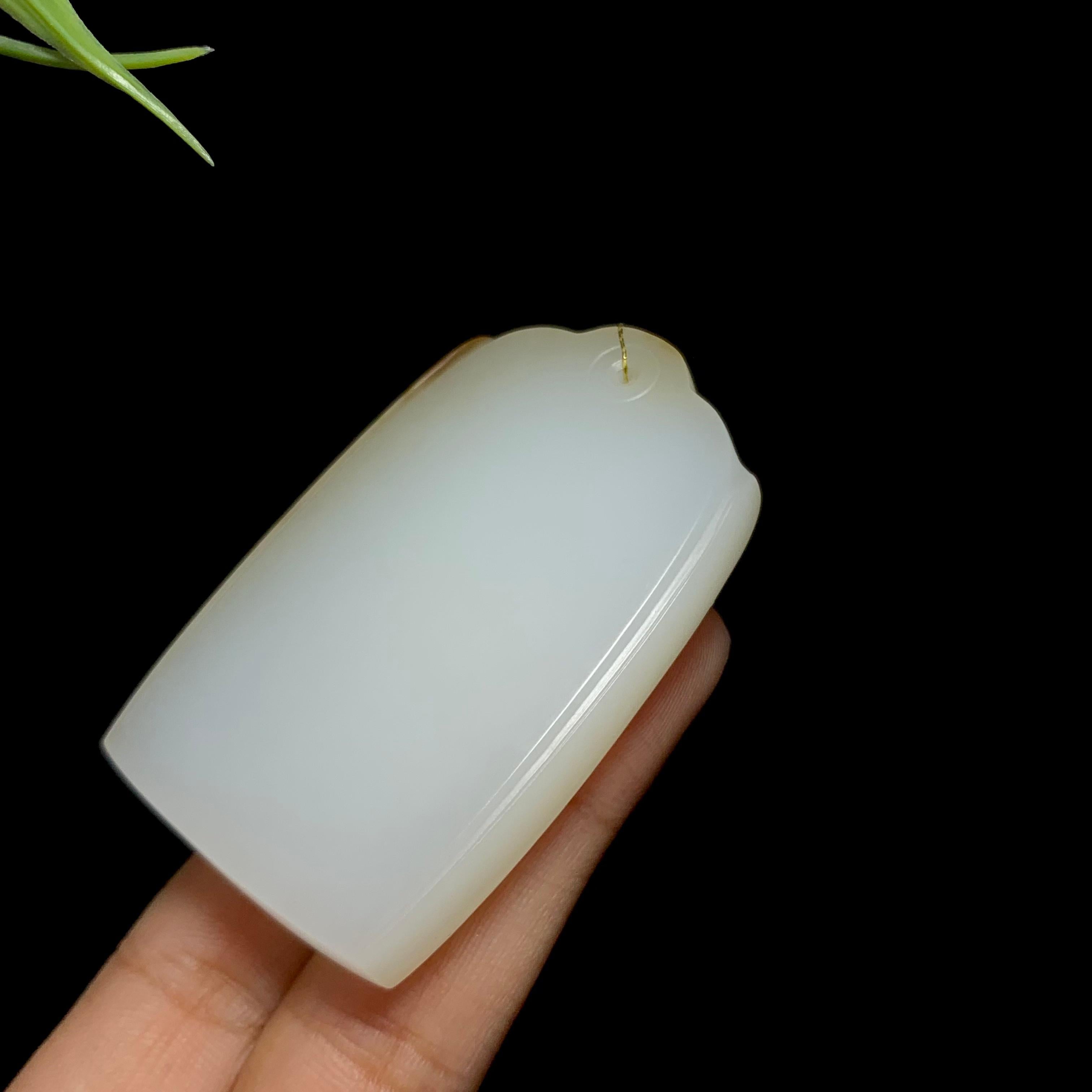 高品质和田山料糖白玉无事牌（51.5g）