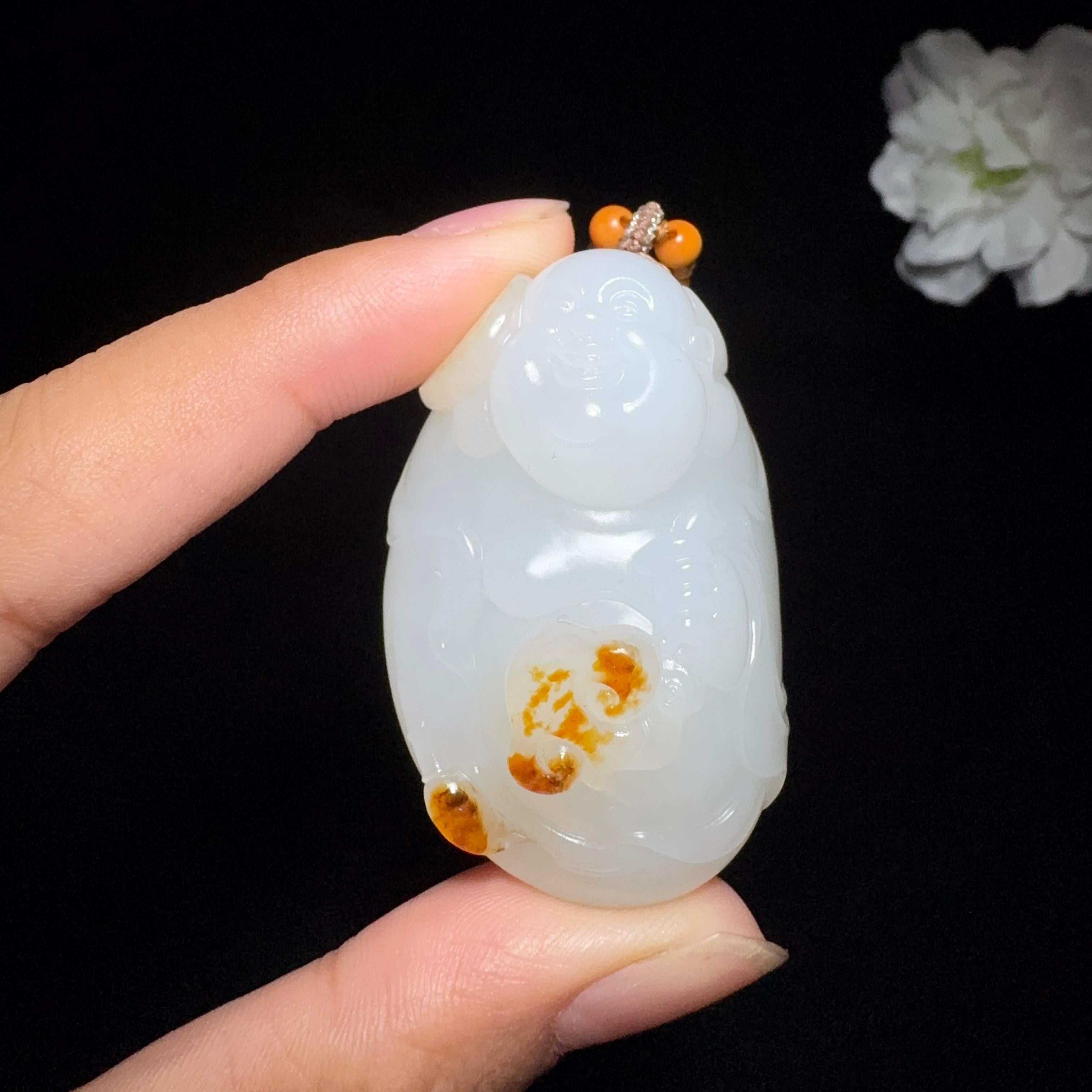 和田玉籽料挂件佛公（46.0g）