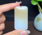 新疆和田玉且末料羊脂玉平安无事牌（34.5g）