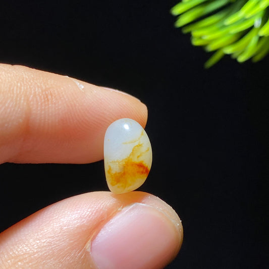 和田玉白玉红金皮籽料原石（1g）