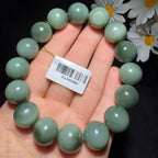 特色和田玉籽料沙枣青圆珠手串（69.1g）