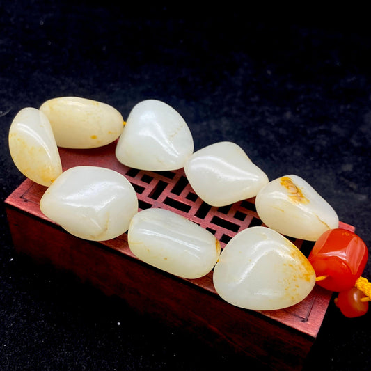 和田玉洒金皮【精品手串】（104.1g）