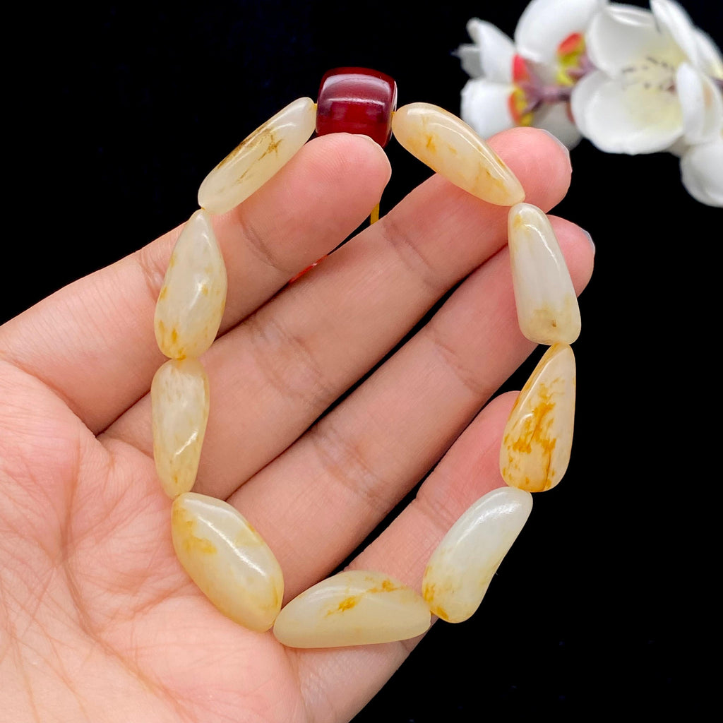 和田玉洒金皮【精品手串】（27.3g）