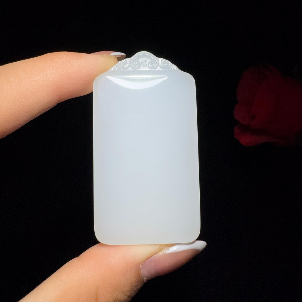 秒杀和田玉白玉平安无事牌（41.3g）