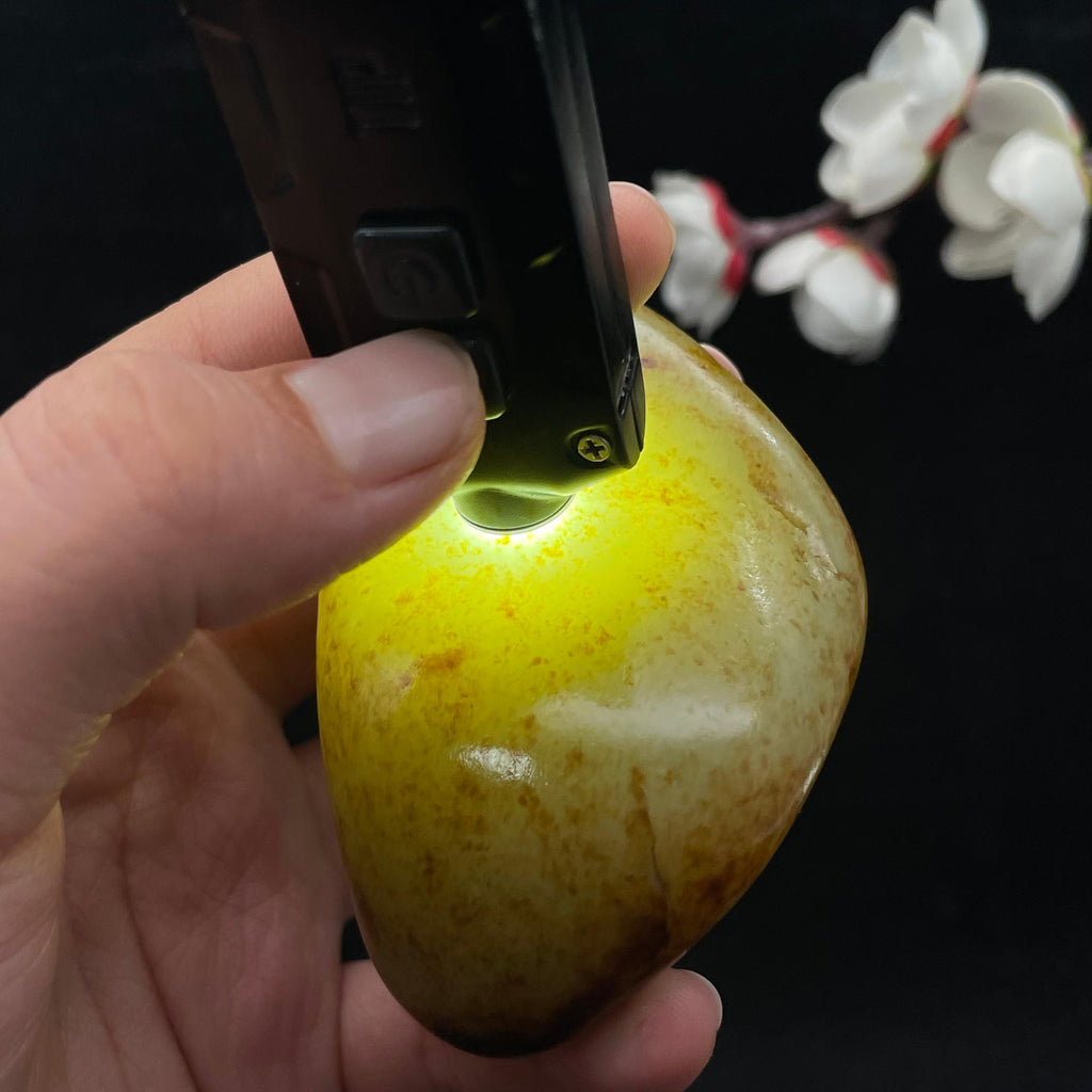 和田玉洒红皮籽料手把件（224.9g）