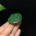 收藏级碧玉粉绿生肖龙挂件（53.0g）