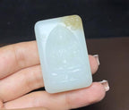 新疆和田玉且末糖白羊脂玉观音（53.2g）