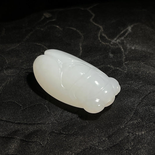 和田玉羊脂白玉蝉一鸣惊人（17.2g）