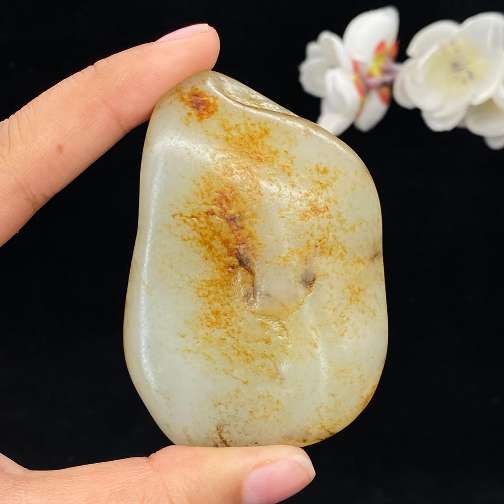 和田玉洒金皮籽料手把件（107.2g）