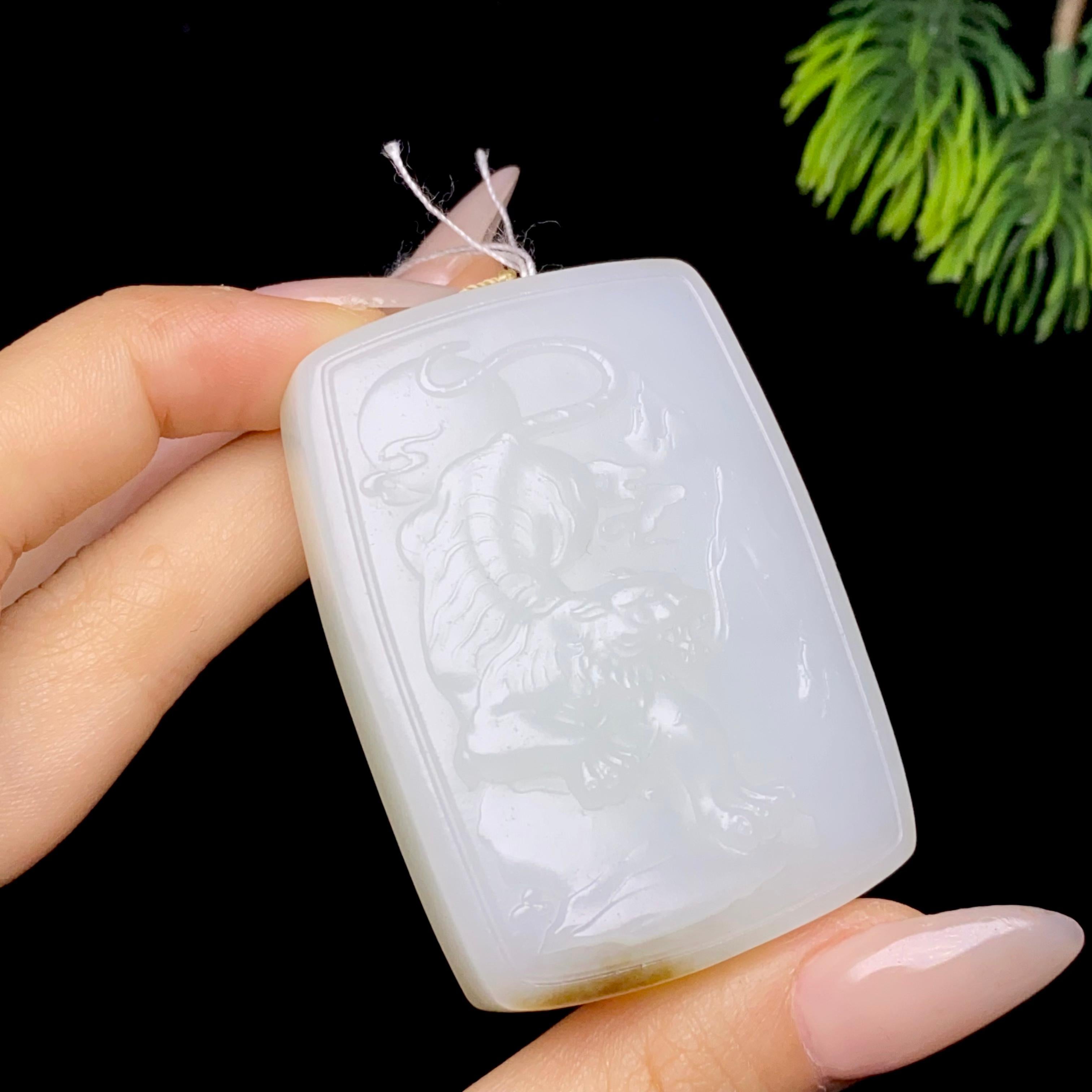 和田玉糖白下山虎（75.3g）