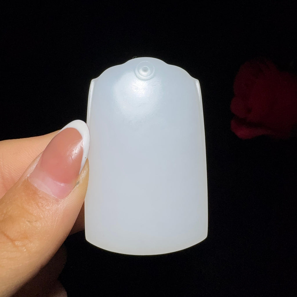 和田玉羊脂白玉平安无事牌对牌（46.5g）