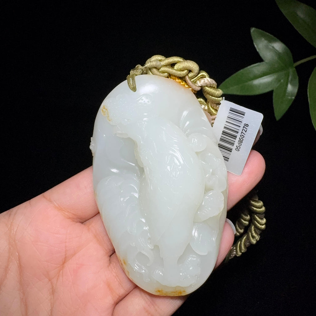 和田玉籽料雄鸡手把件（141.3g）