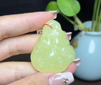 新疆和田玉若羌黄口料灵芝玉如意（19.1g）