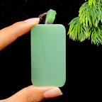 和田玉碧玉粉绿无事牌（40.3g）