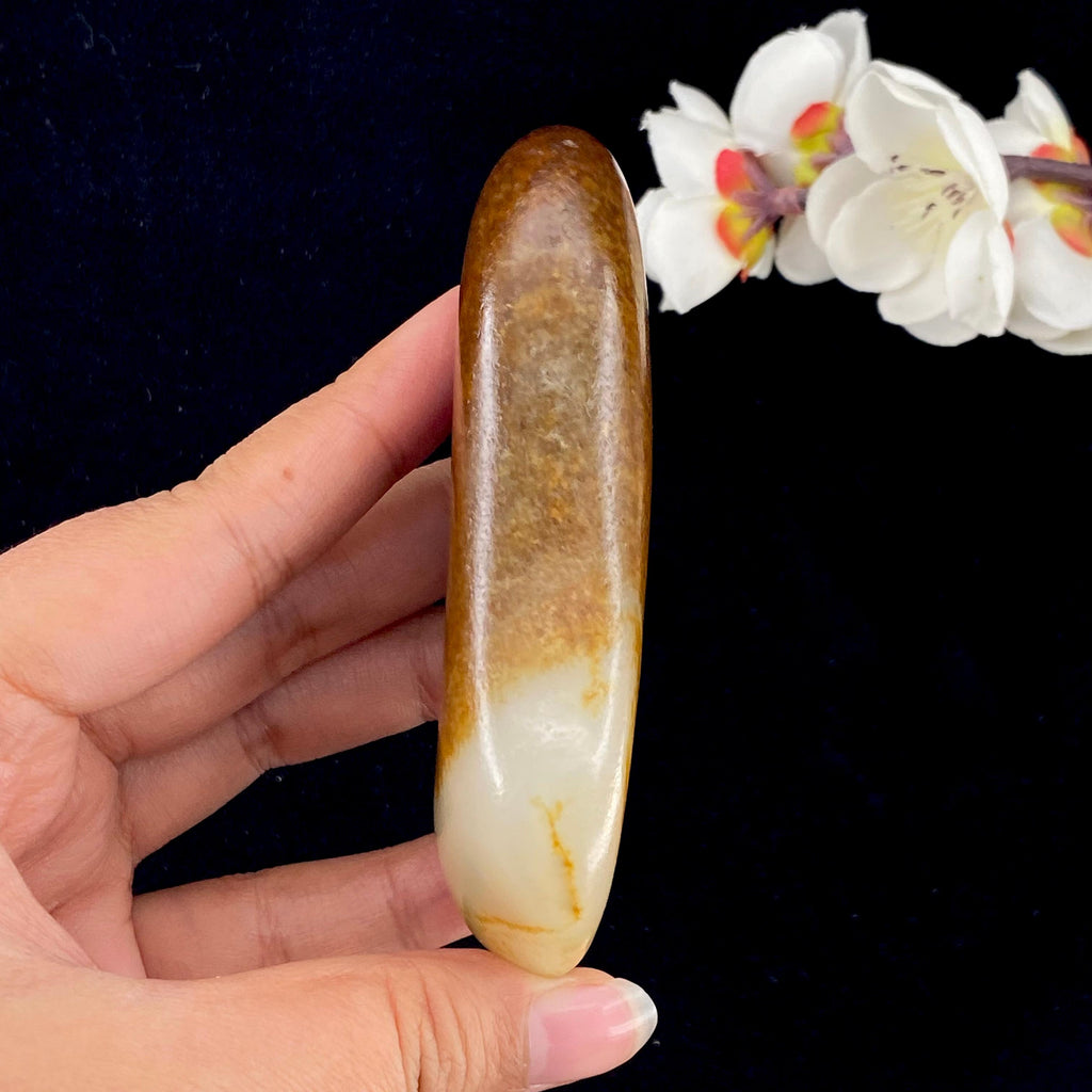 和田玉聚红皮籽料手把件（173.7g）