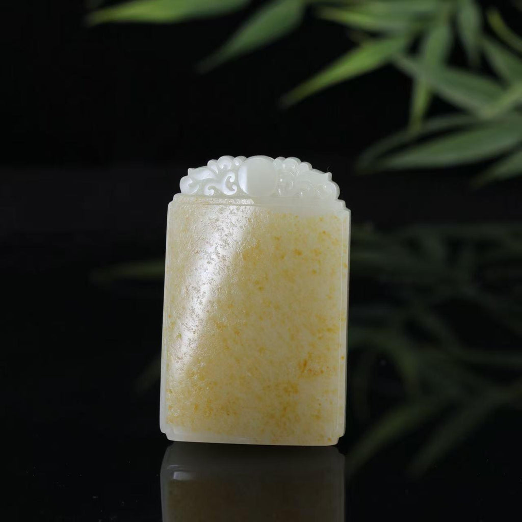 和田玉洒金皮无事牌挂坠（74.3g）