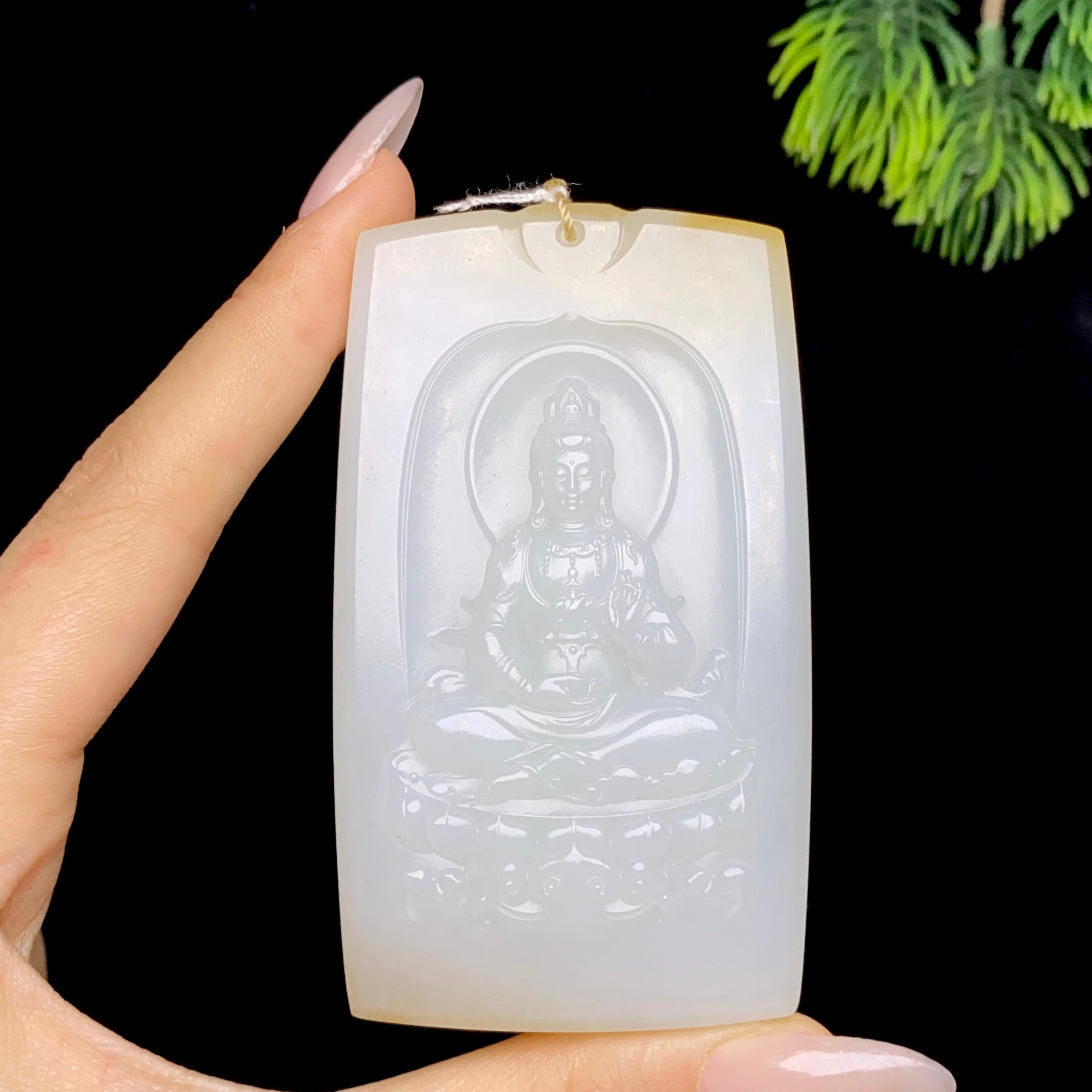 和田玉糖白观音（103.7g）