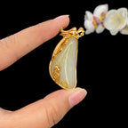 和田玉洒金皮籽料包金挂件（17.2g）