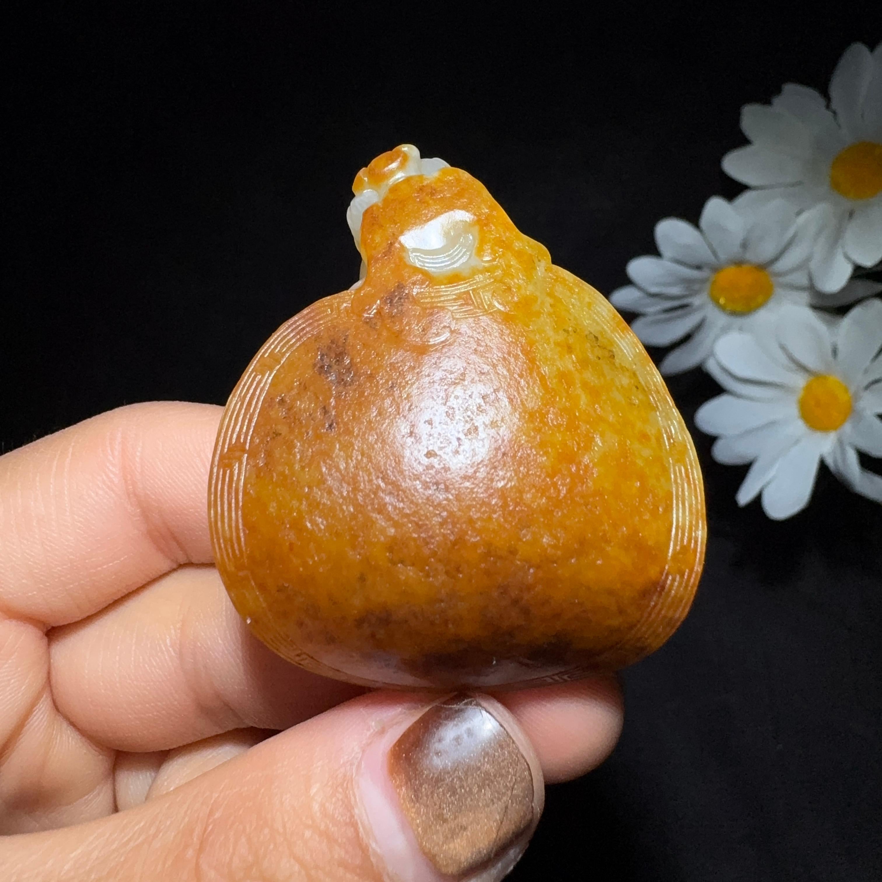 精品和田玉籽料手把件龙龟（51.0g）