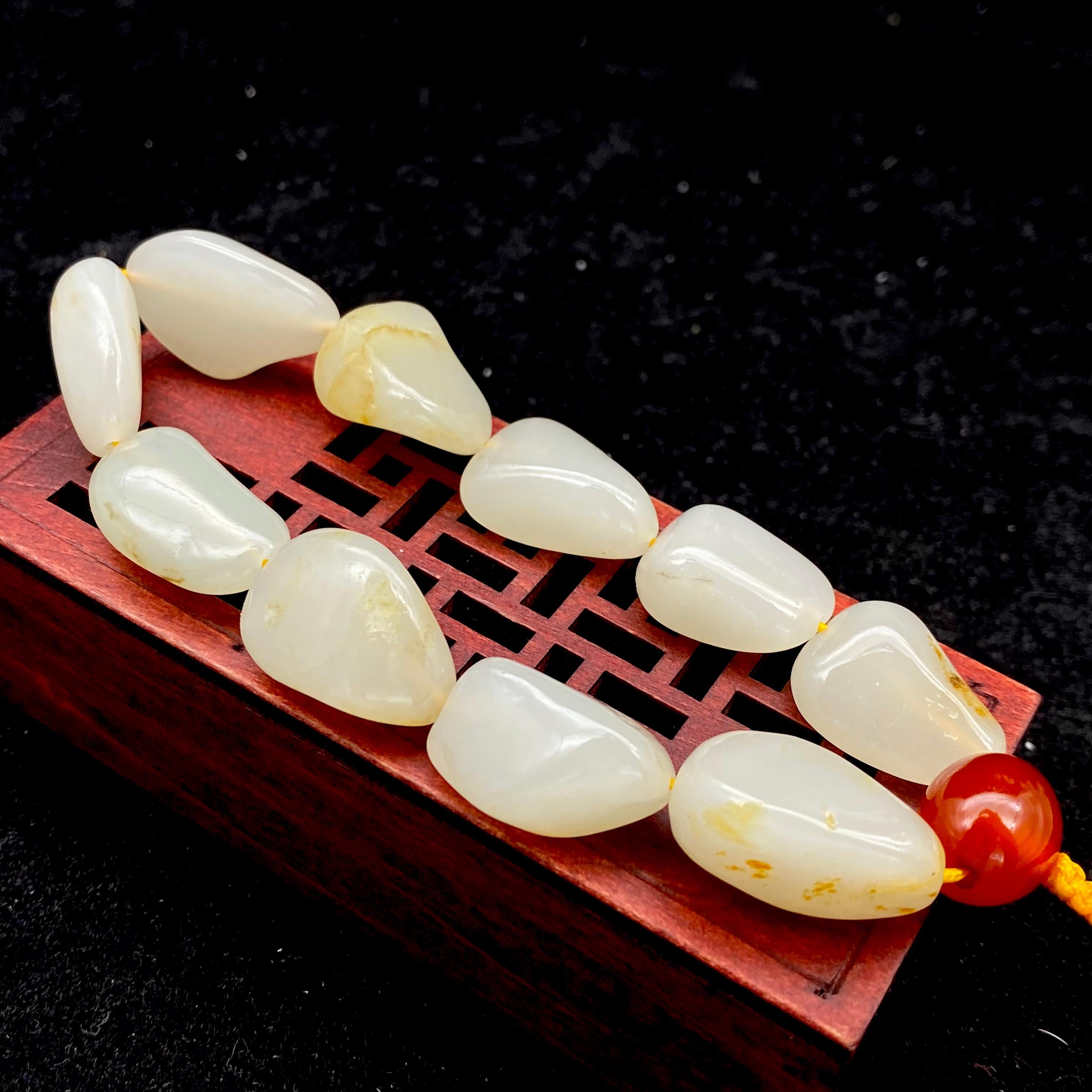 和田玉黄皮【精品手串】（44g）
