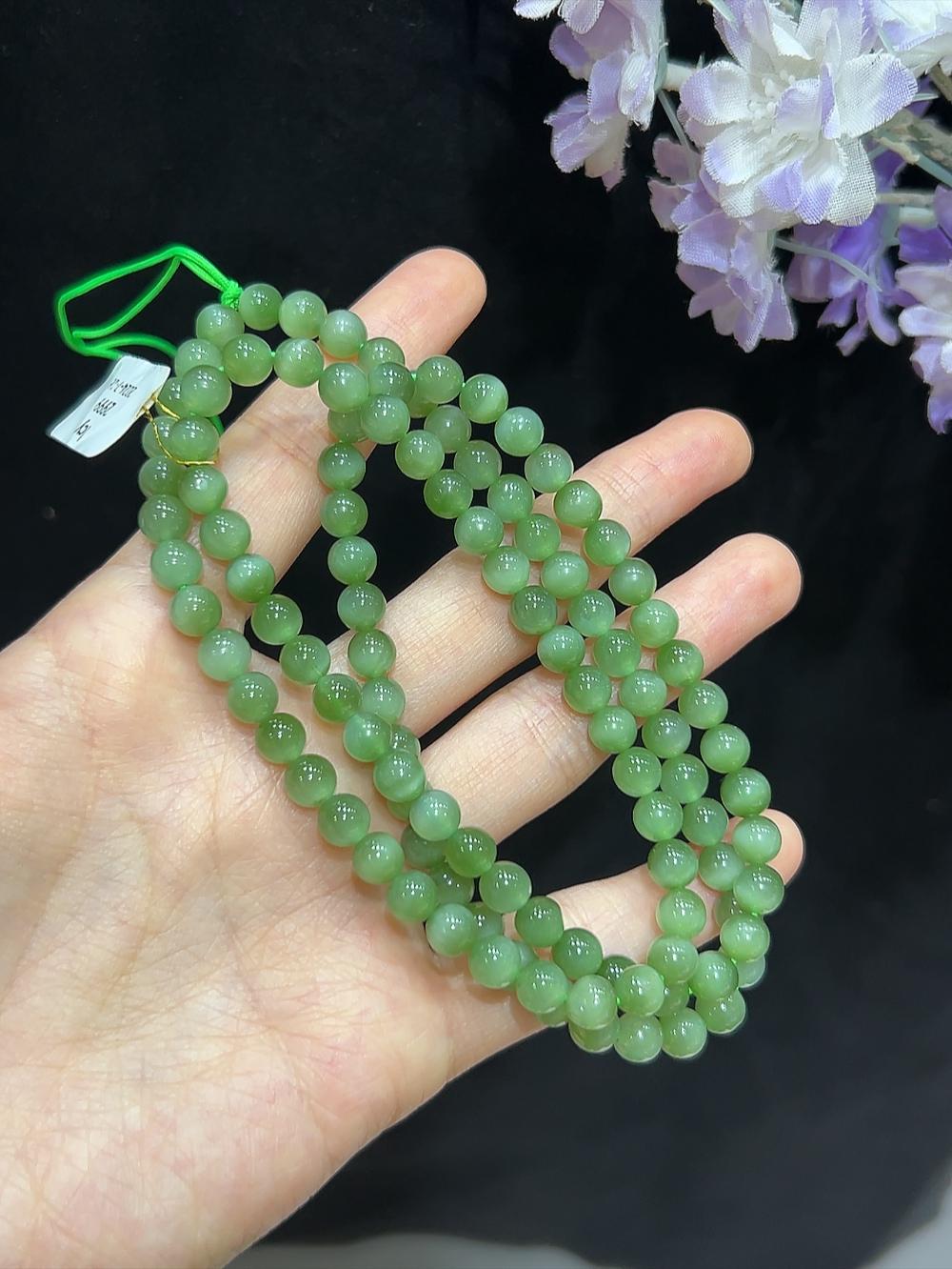 和田玉碧玉猫眼108颗（36.8g）