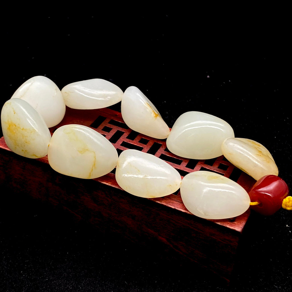 和田玉洒金皮【精品男士手串】（82.4g）