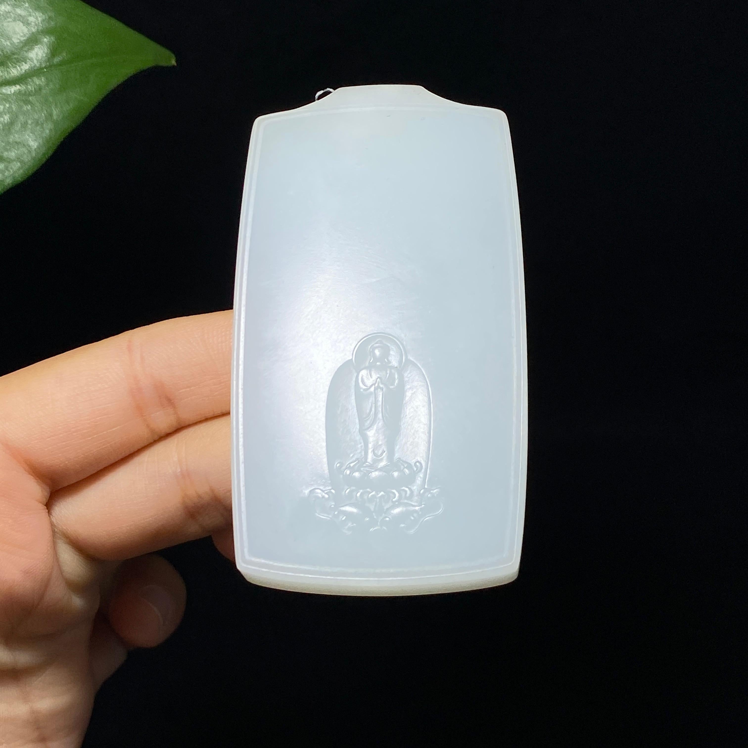 收藏级和田羊脂白玉无相佛无事牌（84.2g）