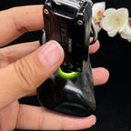 和田玉黑青籽料手把件（163.1g）
