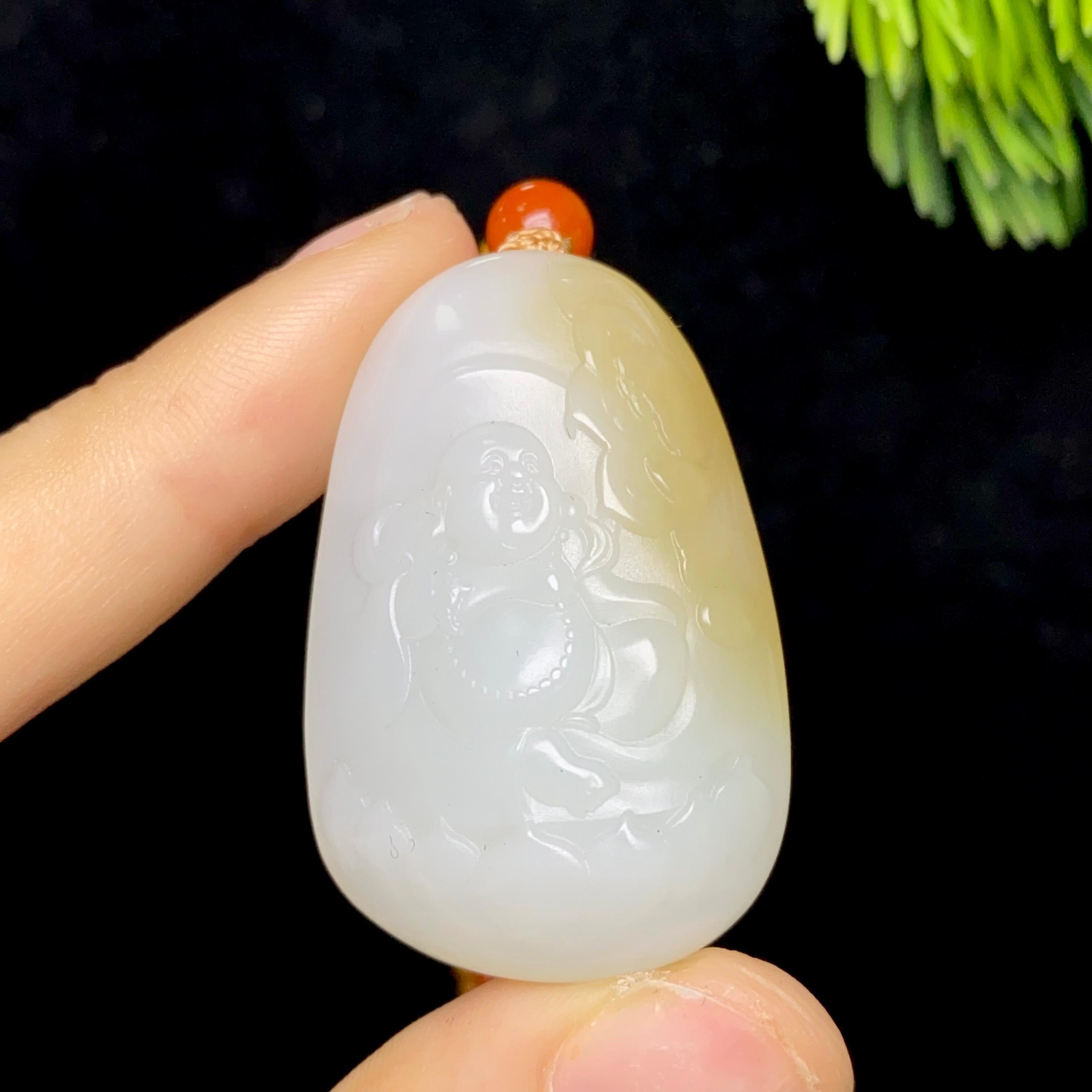 和田玉糖白佛公（22.4g）