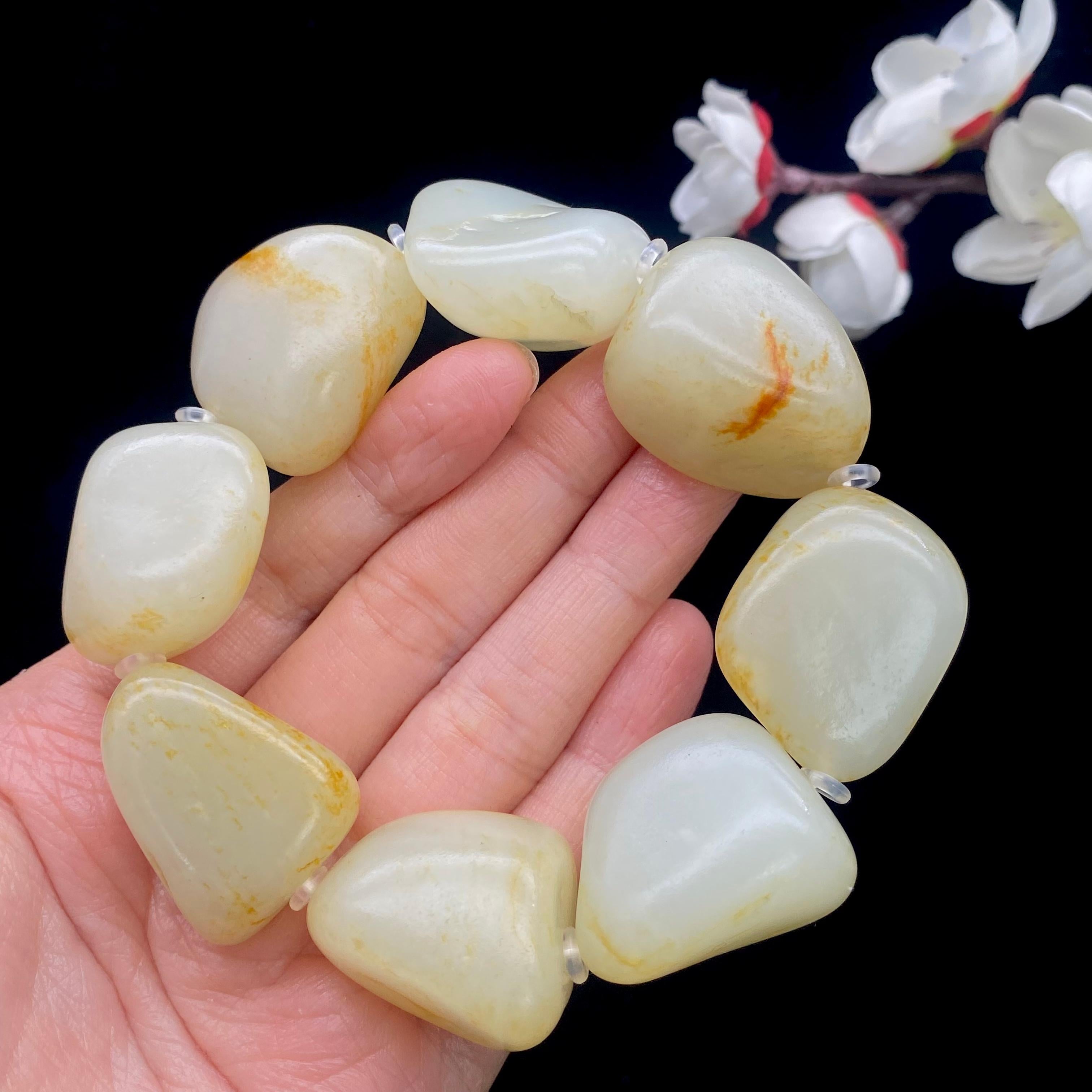 和田玉洒金皮【精品手串】（156.3g）
