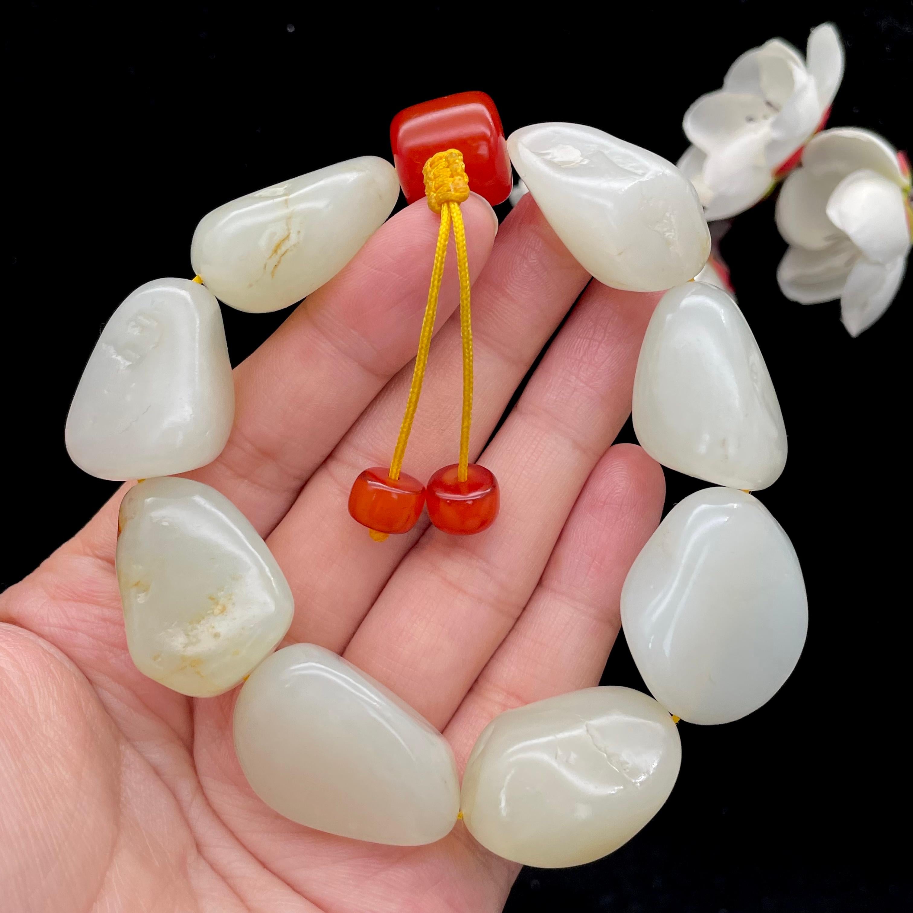 和田玉白玉籽料【精品手串】（102.3g）