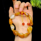 和田玉黄皮白肉籽料手串（41.8g）