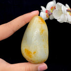 和田玉洒金皮青花底籽料手把件（122.2g）
