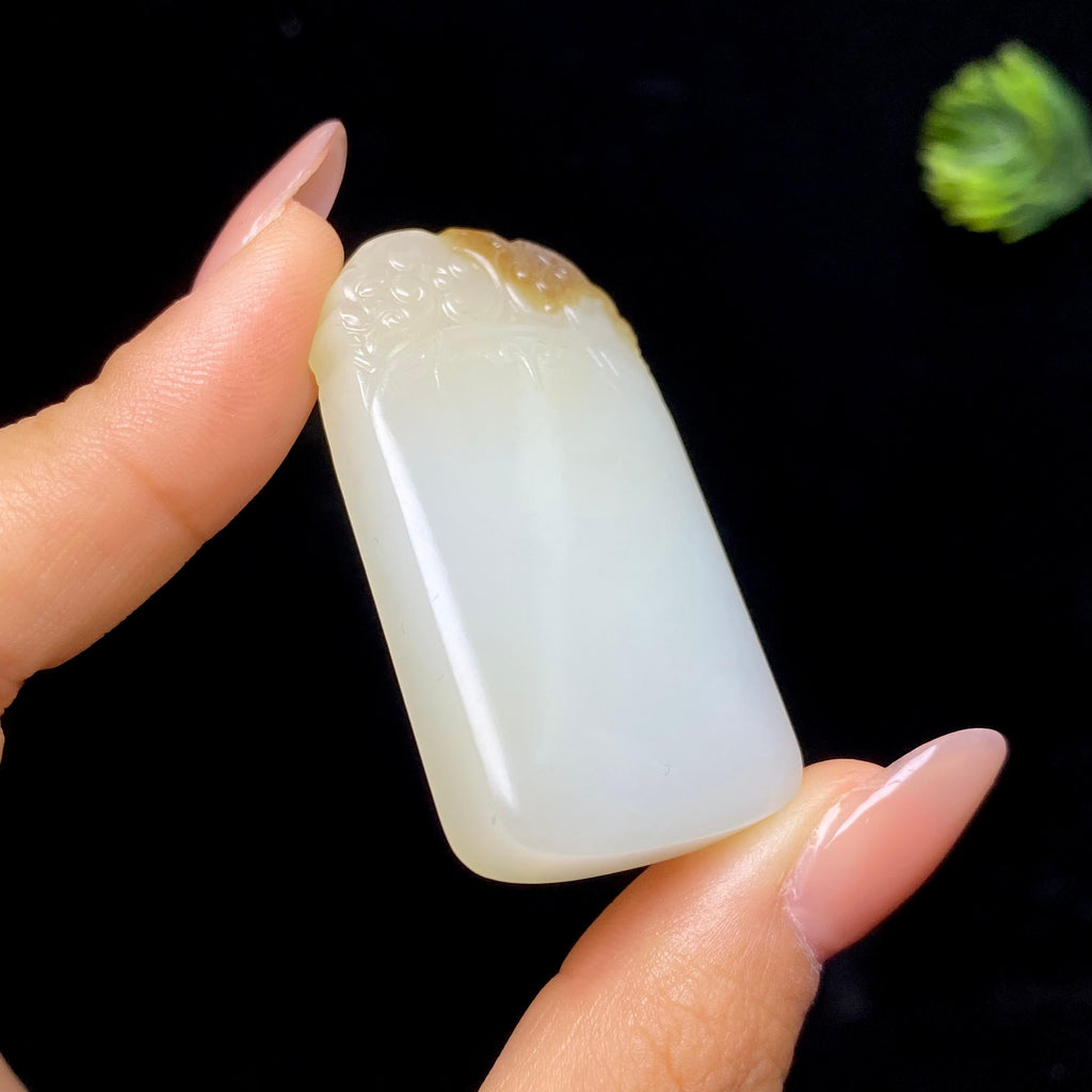和田玉糖白平安无事牌（29.8g）