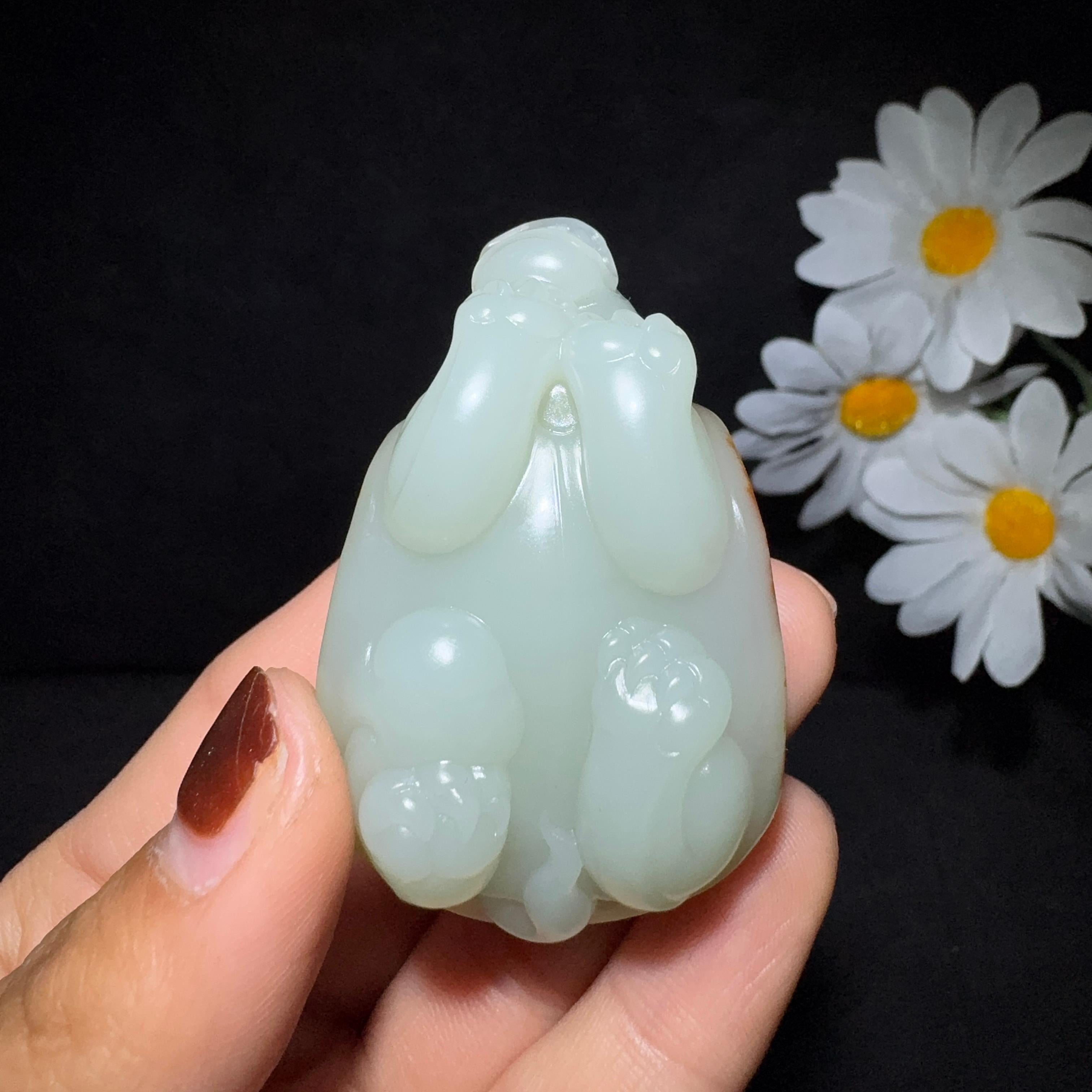 精品和田玉籽料手把件龙龟（72.6g）