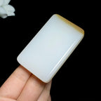 精品和田羊脂糖白玉无事牌（79.7g）