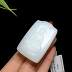 和田羊脂白玉观音牌（40.5g）
