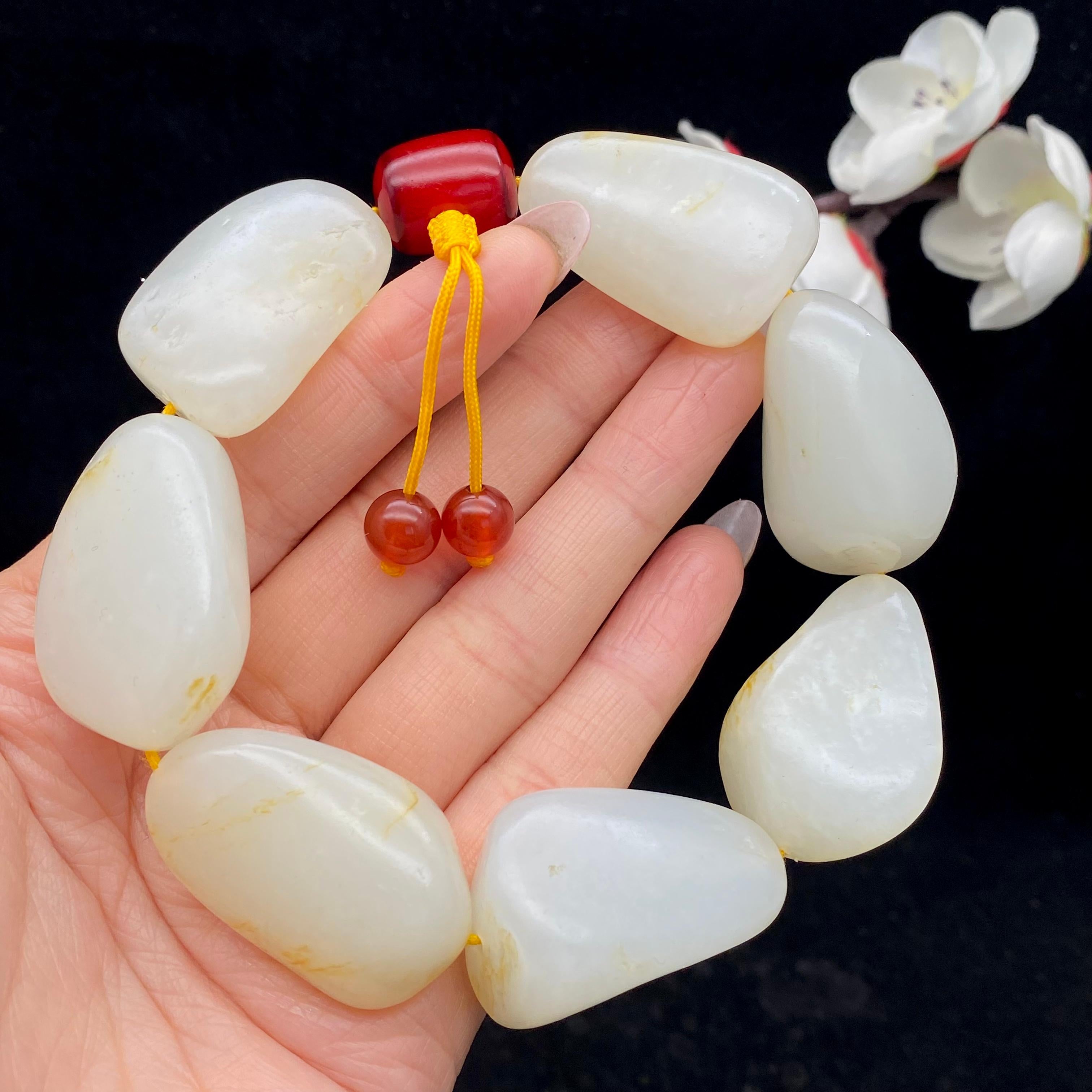 和田玉洒金皮【精品手串】（119.3g）