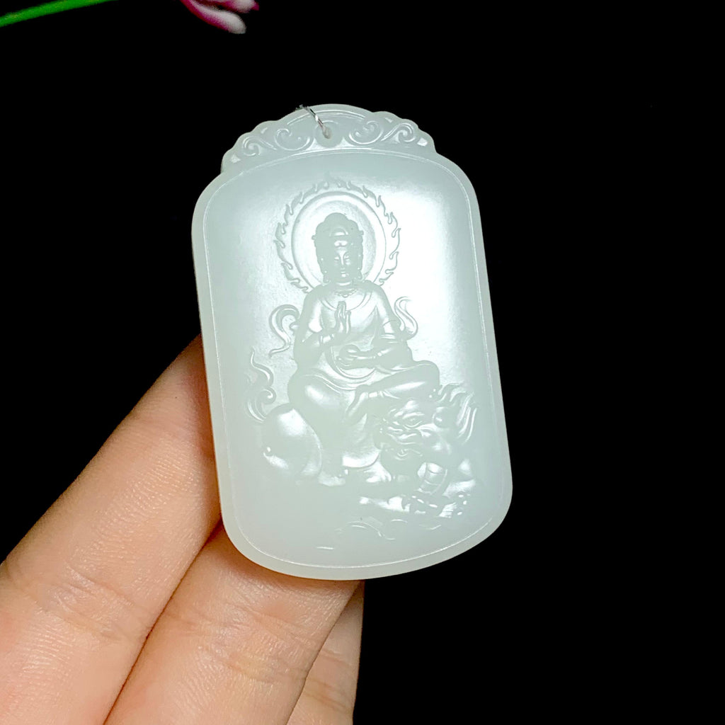 和田白玉玉龙观音挂件（36.2g）