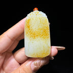 和田玉籽料撒金皮无事牌（59.0g）