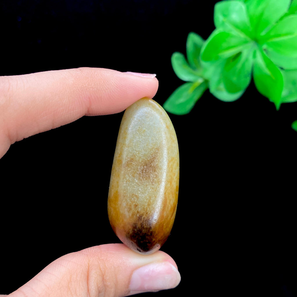 和田玉聚黄皮籽料手把件（62.4g）