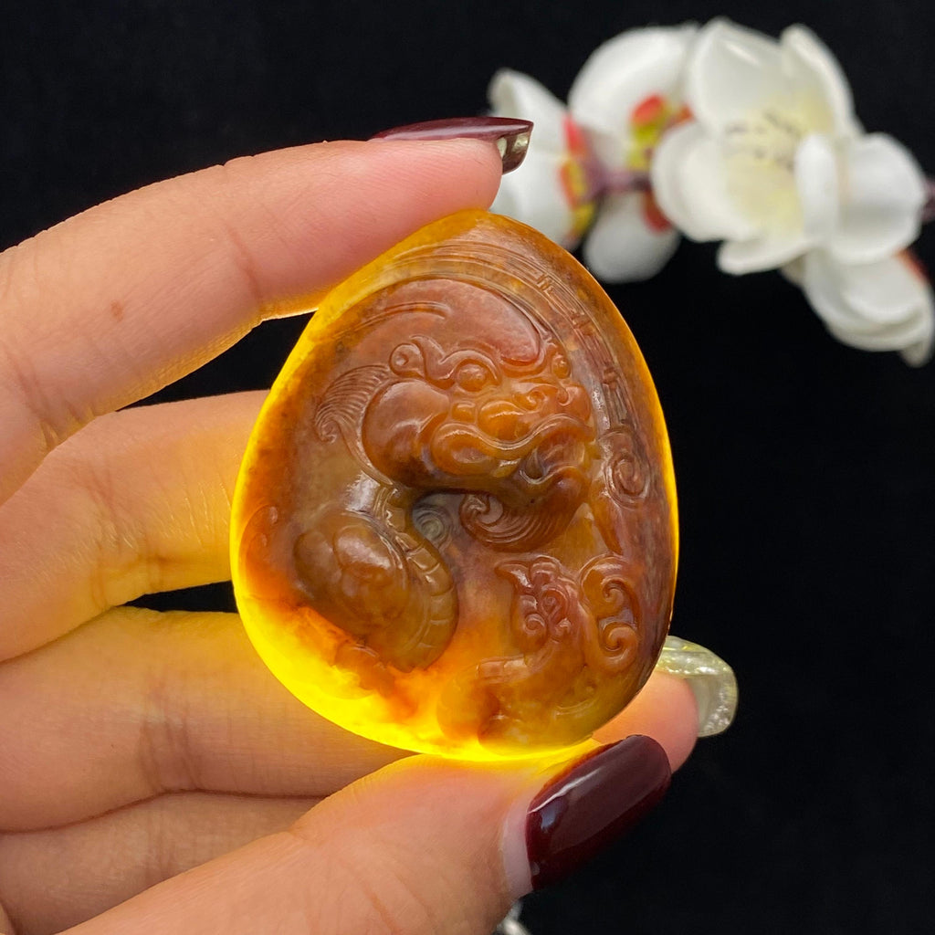 和田玉籽料【仿古龙】（51.3g）