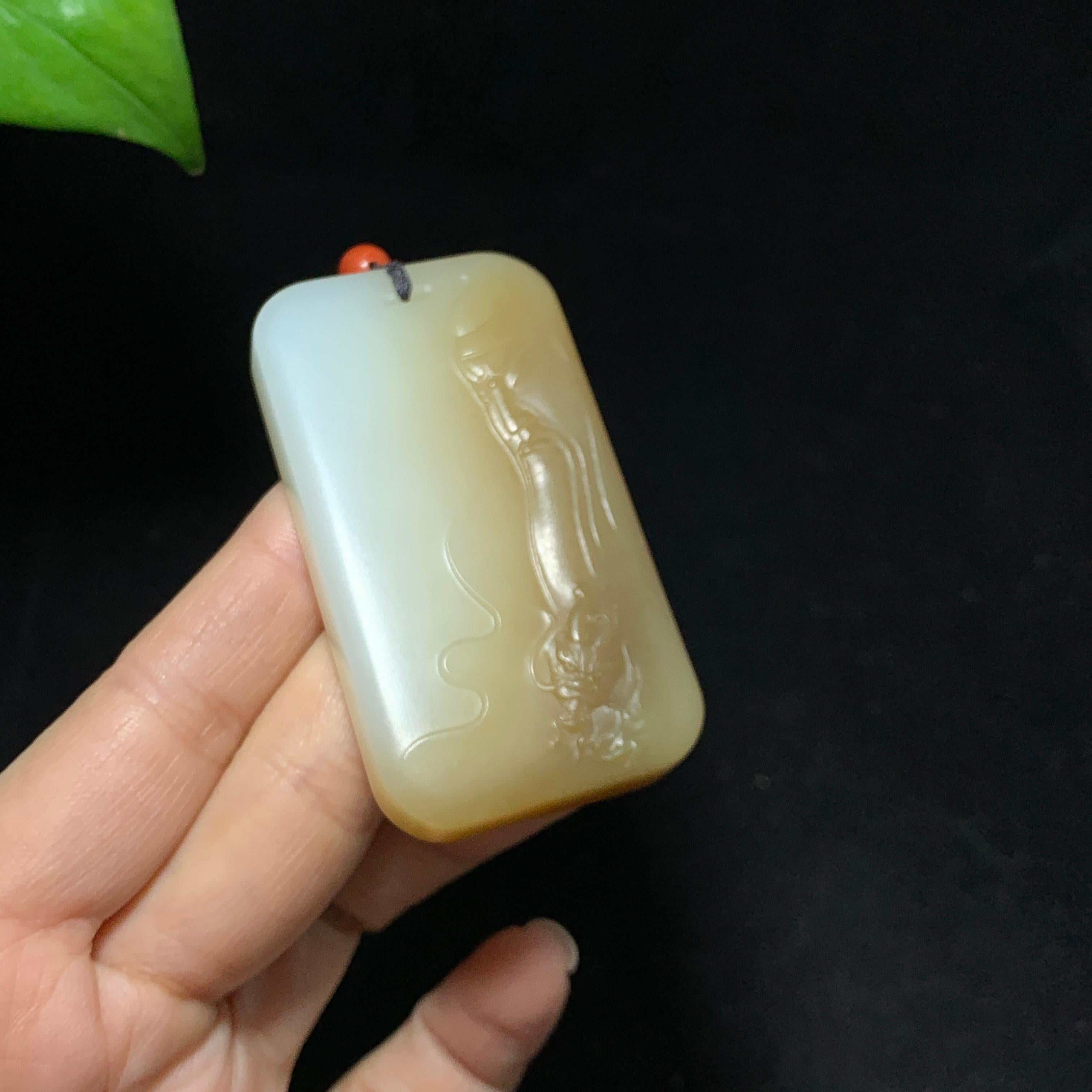 收藏级新疆且末糖白玉关公挂件（72.5g）