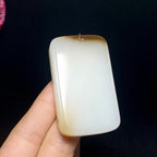 高品质和田羊脂糖白玉无事牌（50.6g）