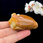 和田玉黄沁皮籽料【龙龟】手把件（98.8g）